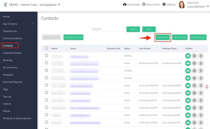add a single user enCappture_Admin