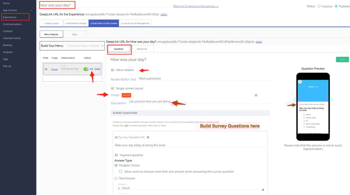 change questions on survey